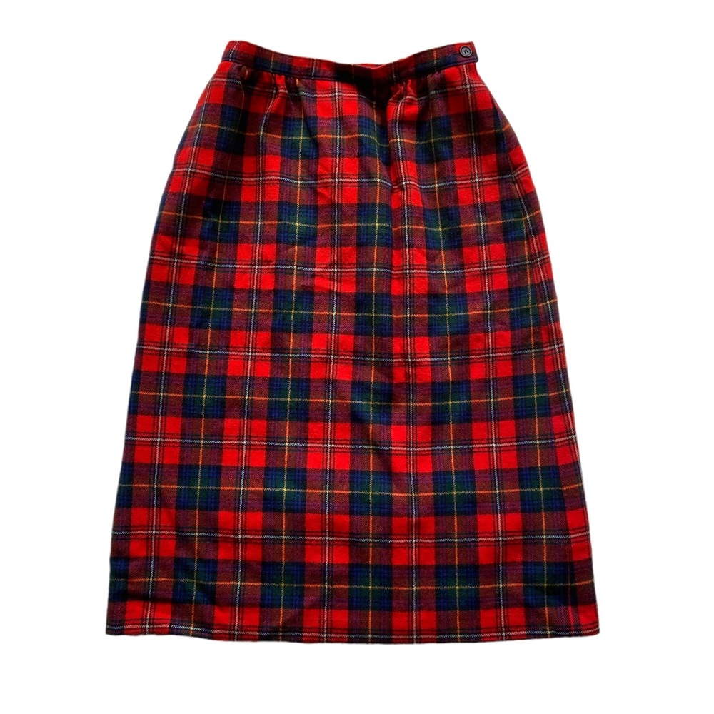 Vintage Pendleton Boyd Tartan Red & Blue Plaid Women’s Fit & Flare A-line Skirt